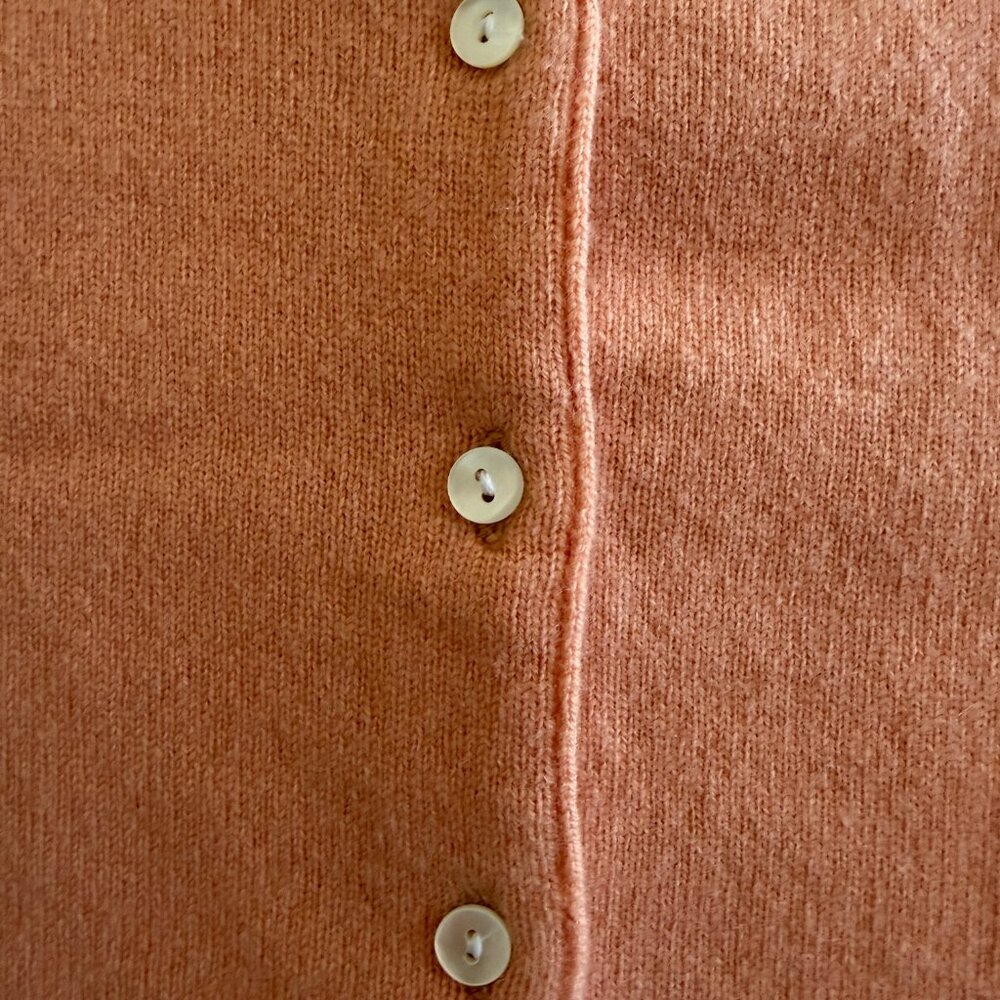 ADRIENNE VITTADINI 100% Cashmere Short Sleeve Peach Cardigan Sweater XL - Picture 8 of 11
